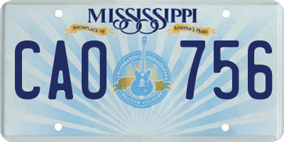 MS license plate CAO756