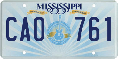 MS license plate CAO761