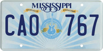 MS license plate CAO767