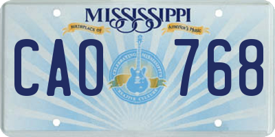 MS license plate CAO768