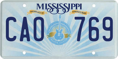 MS license plate CAO769