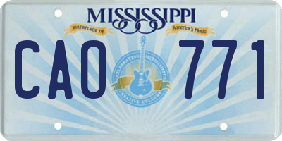 MS license plate CAO771