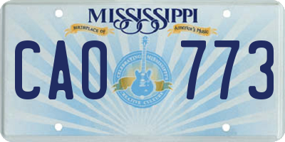 MS license plate CAO773