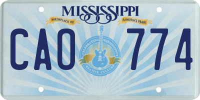 MS license plate CAO774