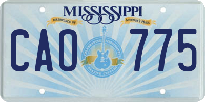 MS license plate CAO775