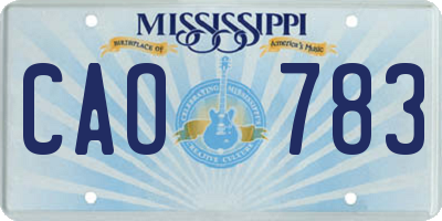 MS license plate CAO783