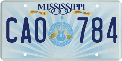 MS license plate CAO784