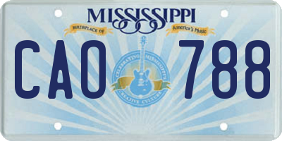 MS license plate CAO788