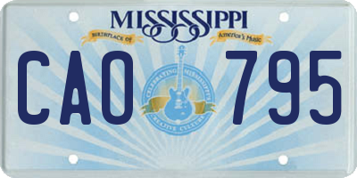 MS license plate CAO795