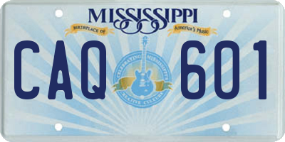MS license plate CAQ601