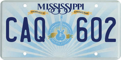 MS license plate CAQ602
