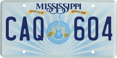 MS license plate CAQ604