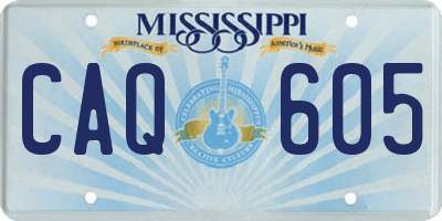 MS license plate CAQ605