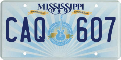 MS license plate CAQ607