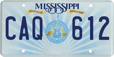 MS license plate CAQ612