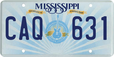 MS license plate CAQ631