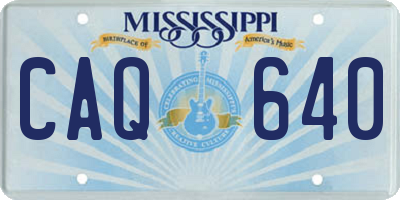 MS license plate CAQ640