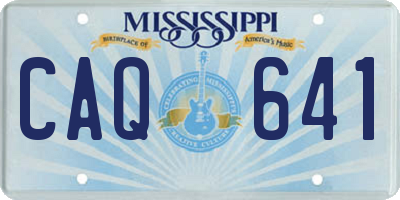MS license plate CAQ641