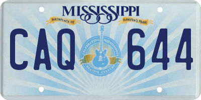 MS license plate CAQ644