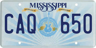 MS license plate CAQ650
