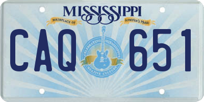 MS license plate CAQ651