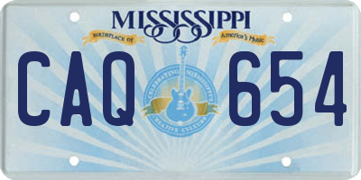MS license plate CAQ654