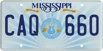 MS license plate CAQ660