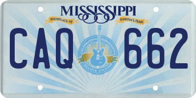 MS license plate CAQ662