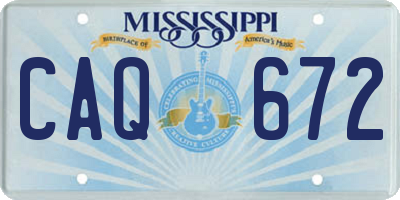 MS license plate CAQ672