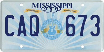 MS license plate CAQ673