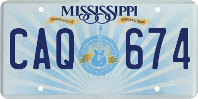 MS license plate CAQ674