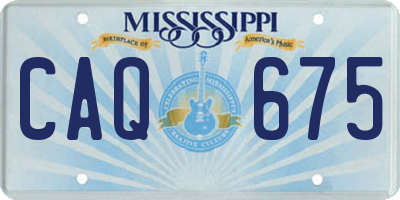 MS license plate CAQ675