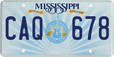 MS license plate CAQ678
