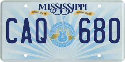 MS license plate CAQ680