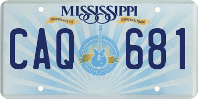 MS license plate CAQ681