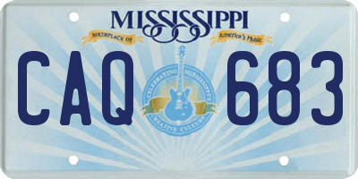MS license plate CAQ683