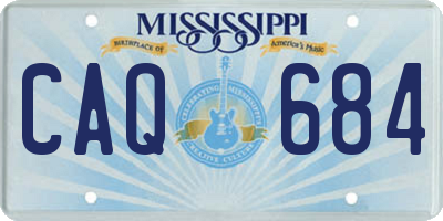 MS license plate CAQ684