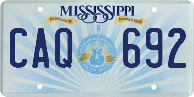 MS license plate CAQ692