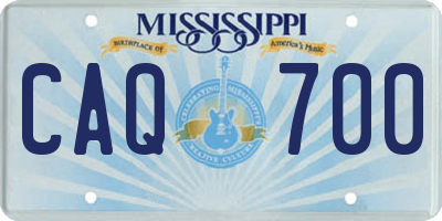 MS license plate CAQ700