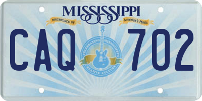 MS license plate CAQ702