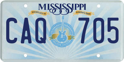 MS license plate CAQ705