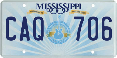 MS license plate CAQ706