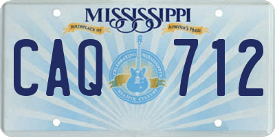 MS license plate CAQ712