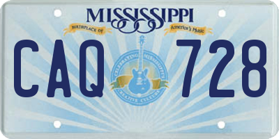 MS license plate CAQ728