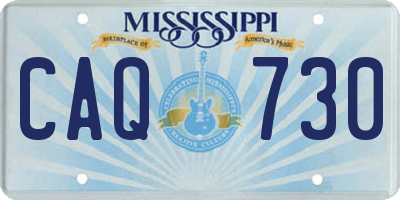 MS license plate CAQ730