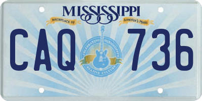 MS license plate CAQ736