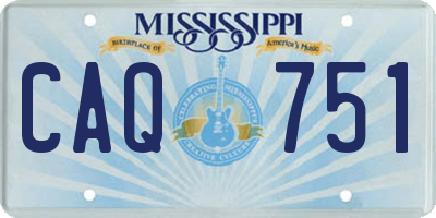 MS license plate CAQ751