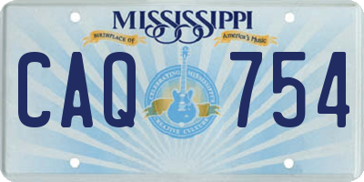 MS license plate CAQ754