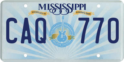 MS license plate CAQ770