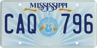 MS license plate CAQ796